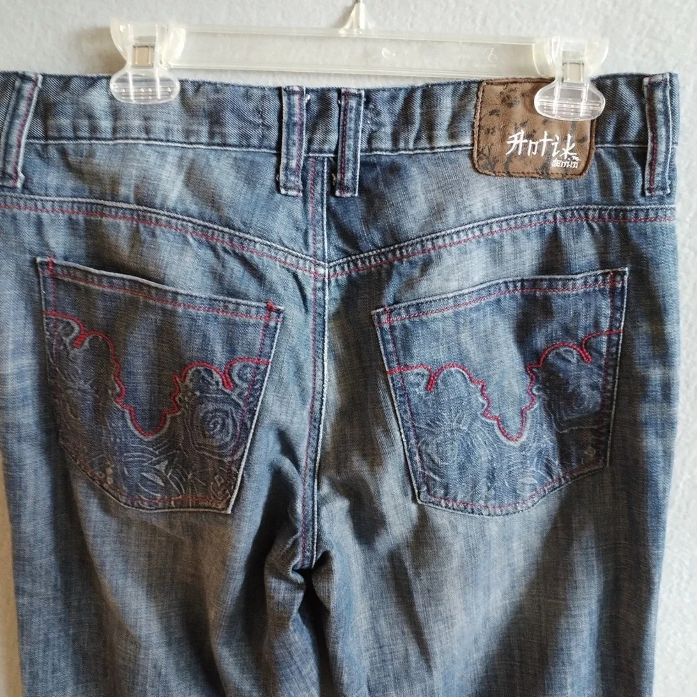 Antik Denim Men's Size 33 (Fits 34x32) Jeans Blue Medium‎ Wash Button Fly